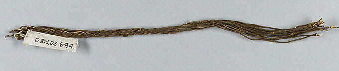 Cord, Tinsel and metal thread, probably European