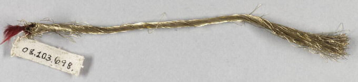 Cord, Tinsel and metal thread, probably European