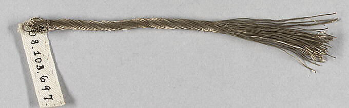 Cord, Tinsel and metal thread, probably European