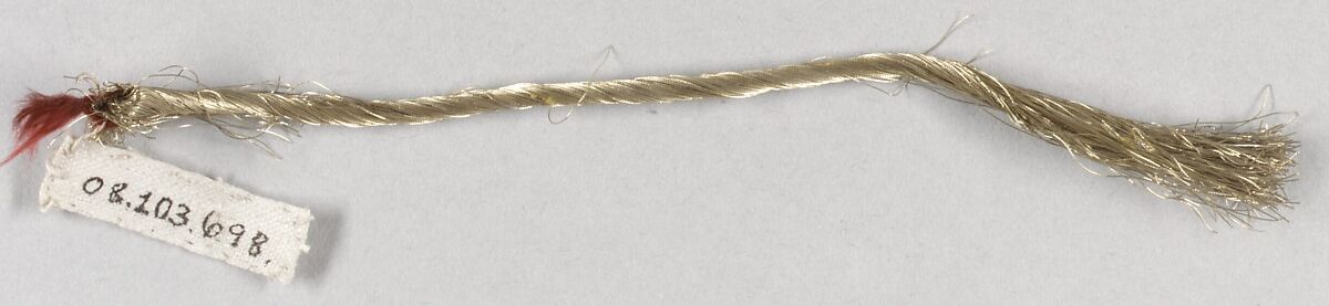 Cord, Tinsel and metal thread, probably European