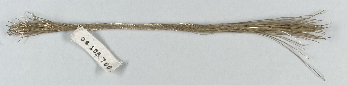 Cord, Tinsel and metal thread, probably European