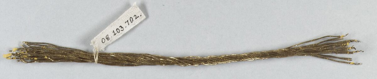 Cord, Metal thread, probably European