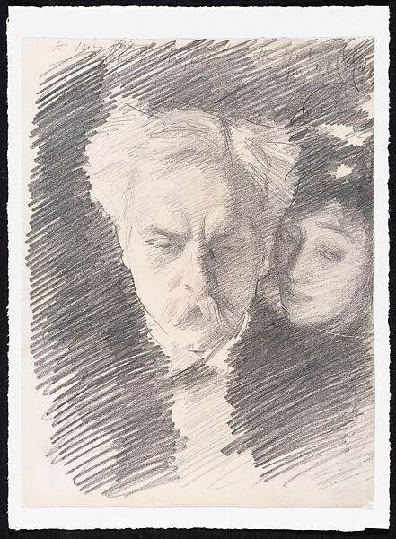 Gabriel Fauré and Mrs. Patrick Campbell, John Singer Sargent (American, Florence 1856–1925 London), Charcoal, American 