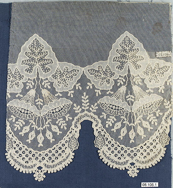 Fragment, Machine made lace, Italian 