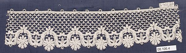 Fragment, Machine made lace, Italian