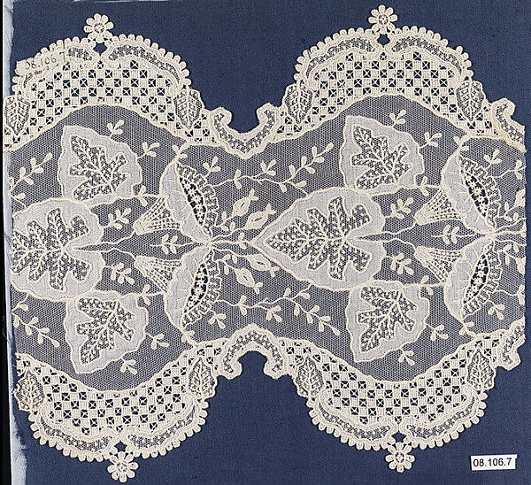 Fragment, Machine made lace, Italian 