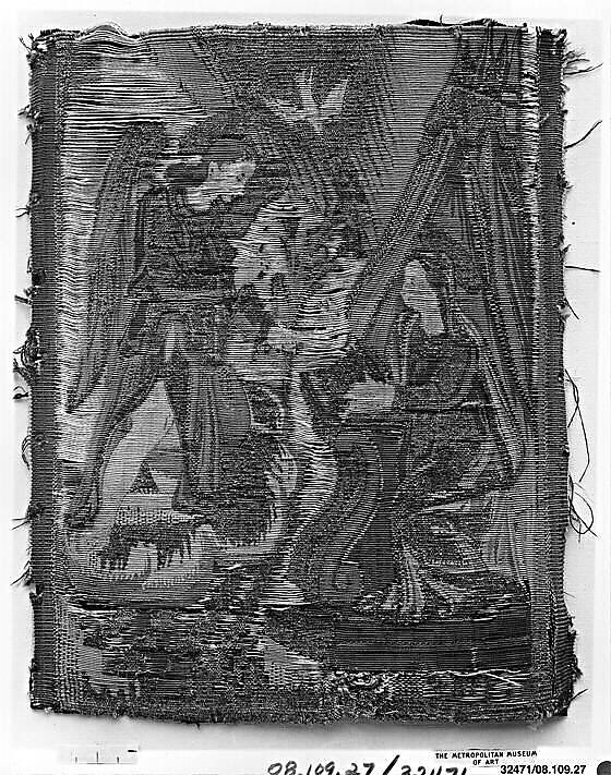 The Annunciation, Silk, silver and silver-gilt thread (38-40 warp threads per inch, 15-16 per cm.), Italian, Florence 
