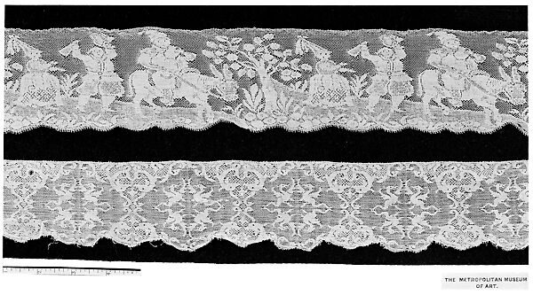 Fragment, Machine made lace, Italian