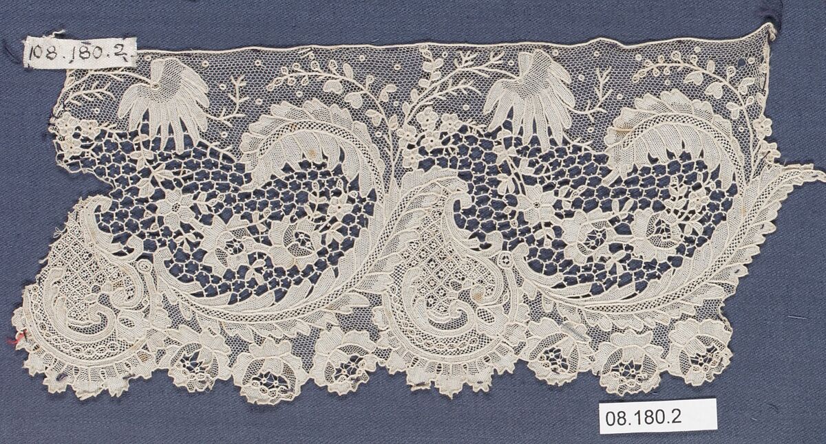 Fragment, Needle lace, Point de Gaze, Austrian