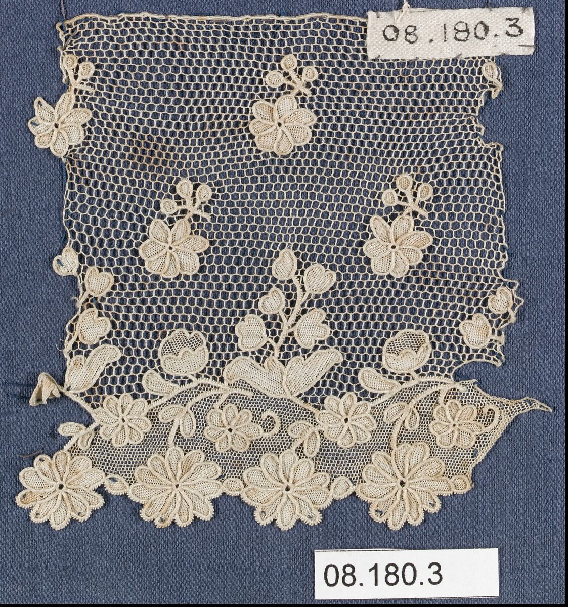 Fragment, Needle lace, imitation point d’Alençon, Austrian