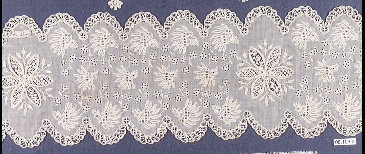 Fragment, Needle lace, imitation point d’Alençon, Austrian