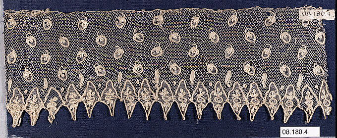 Fragment, Needle lace, imitation point d’Alençon, Austrian 