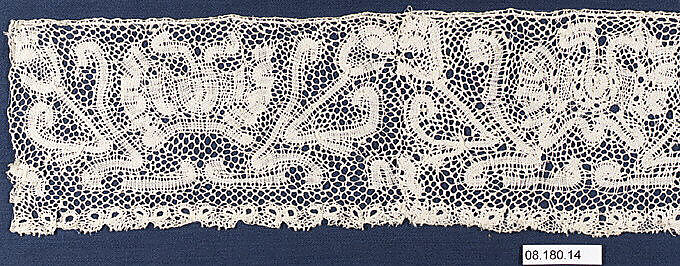 Fragment of lace, Bobbin lace, Austrian 