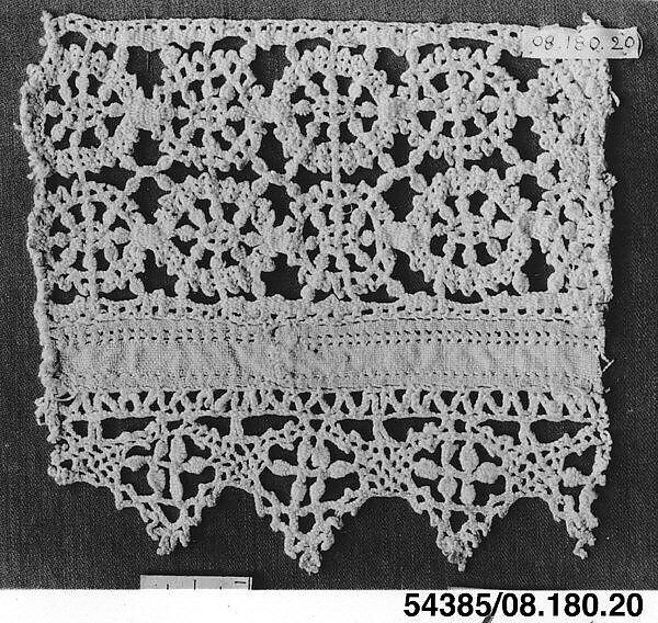 Fragment, Bobbin lace, Greek, Corfu 