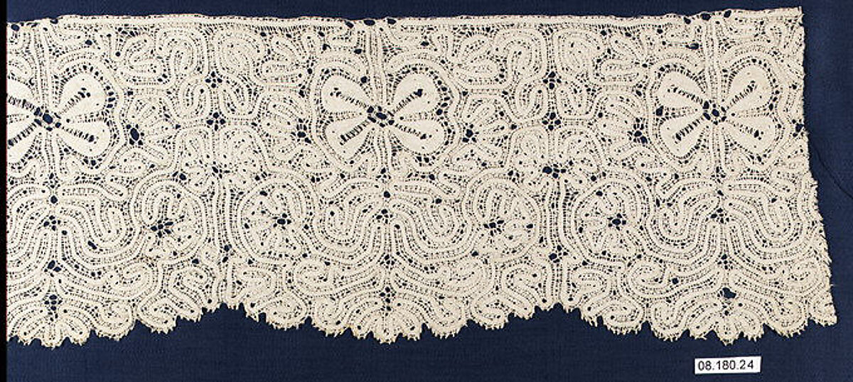 Fragment, Bobbin lace, Danish, possibly Tønder 