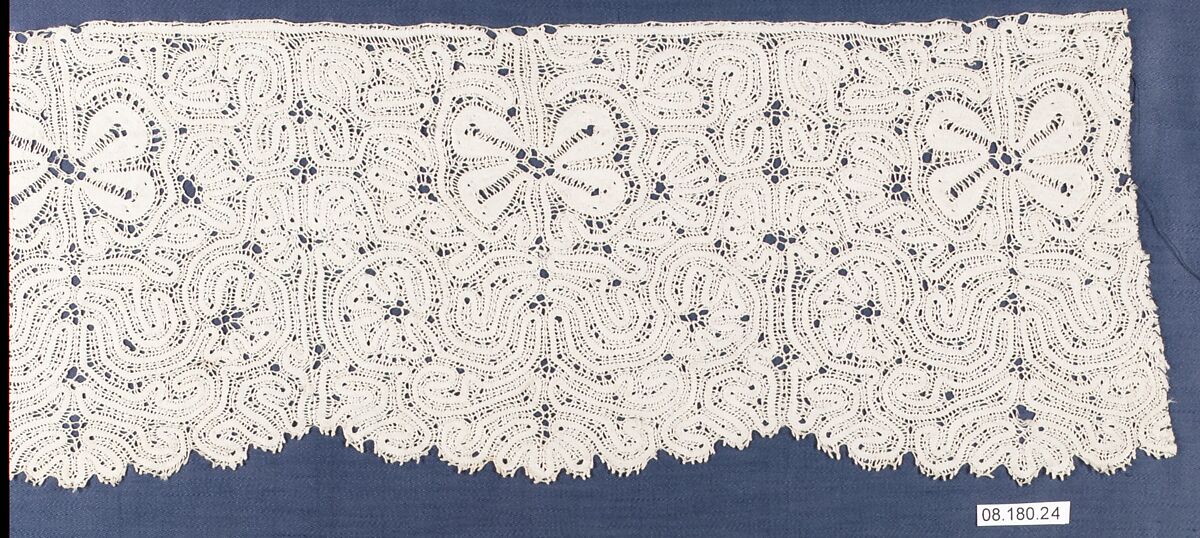 Fragment, Bobbin lace, Danish, possibly Tønder