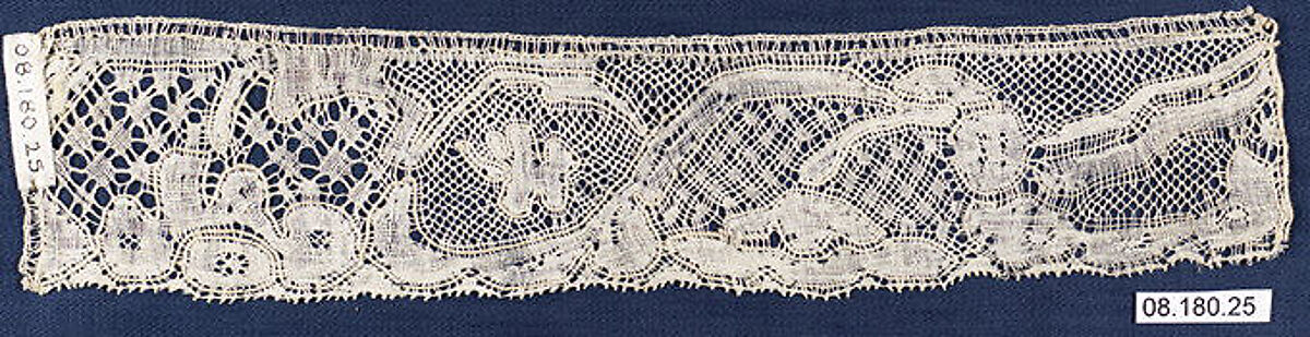 Fragment, Bobbin lace, Danish, possibly Tønder 