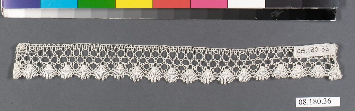 Fragment, Bobbin lace, British, Northamptonshire