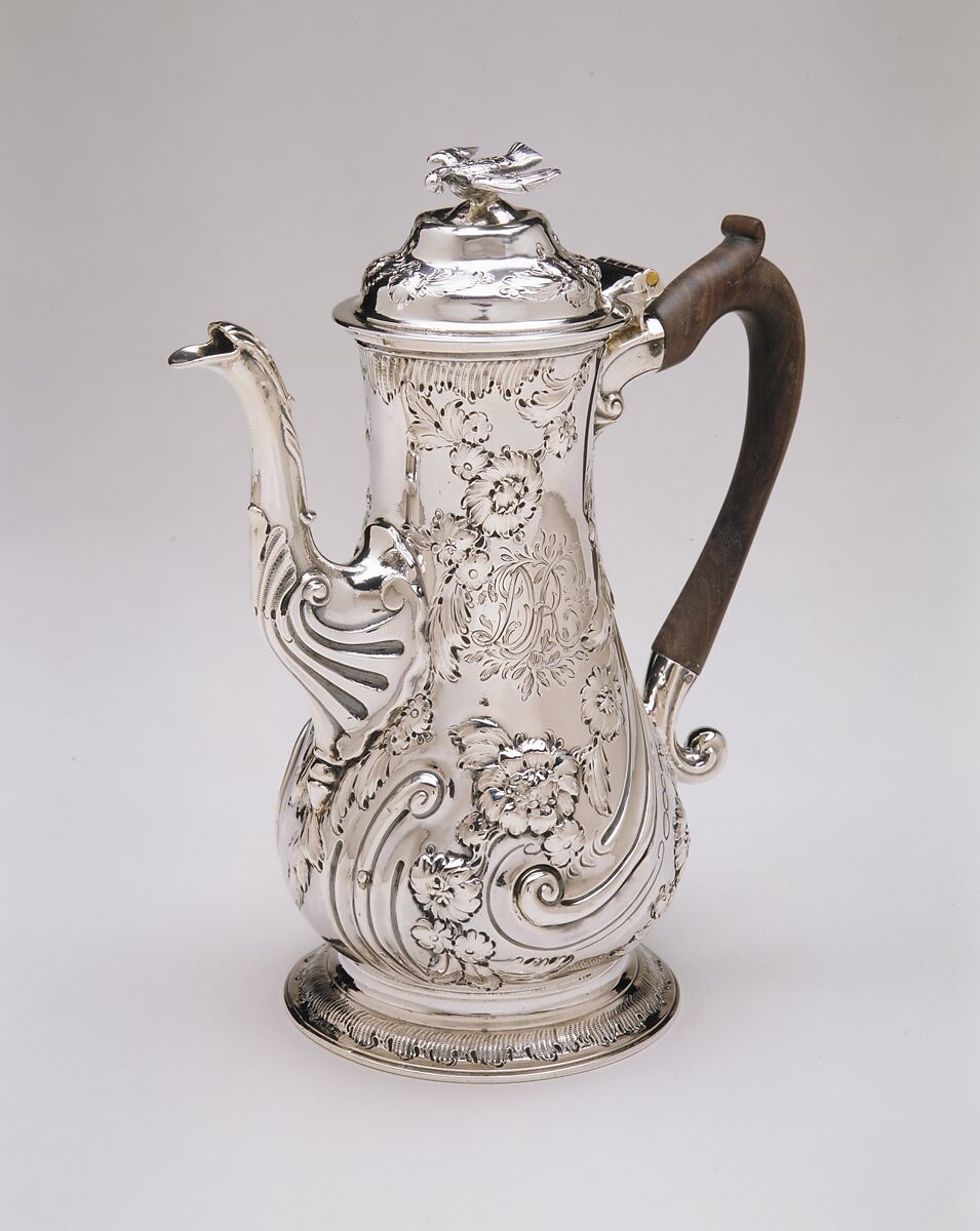 Coffeepot, Robert Peaston (British, active 1756–66), Silver, British