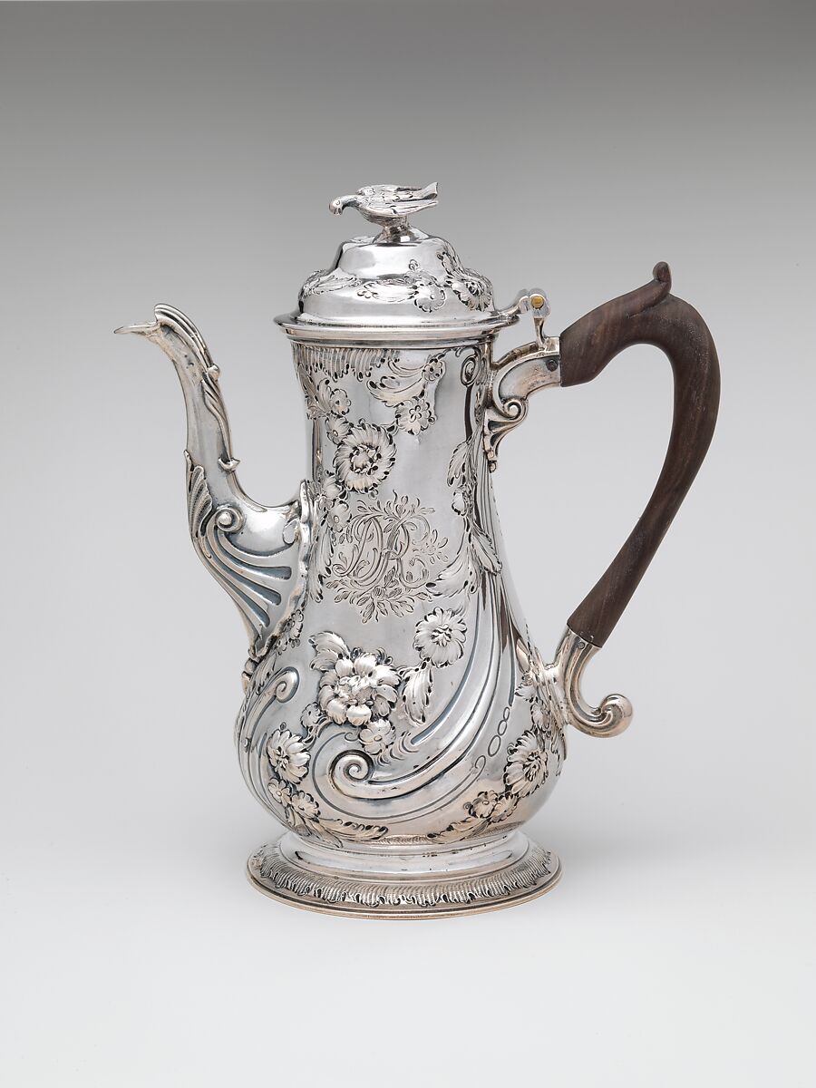 Coffeepot, Robert Peaston (British, active 1756–66), Silver, British 