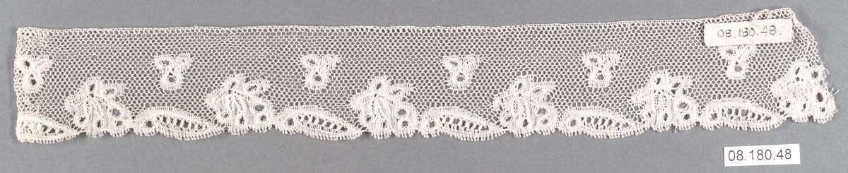 Fragment, Bobbin lace, British, Bedfordshire 