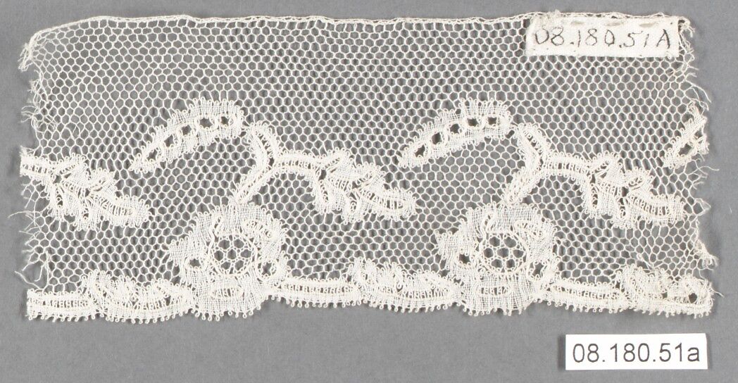 Fragment, Bobbin lace, British, Bedfordshire 