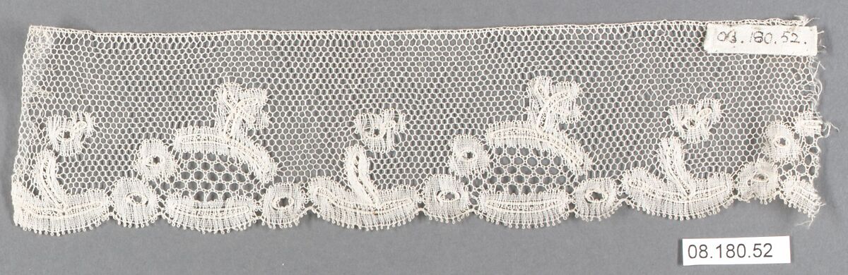 Fragment, Bobbin lace, British, Bedfordshire 