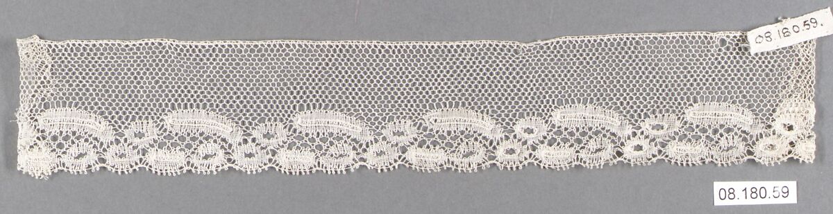 Fragment of lace, Bobbin lace, British, Bedfordshire 