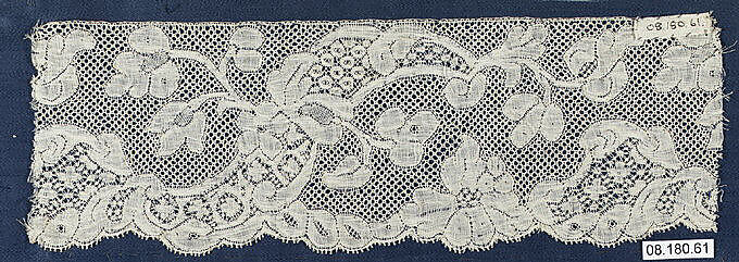 Fragment, Bobbin lace, British, Buckinghamshire 