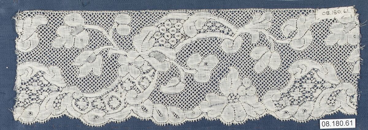 Fragment, Bobbin lace, British, Buckinghamshire