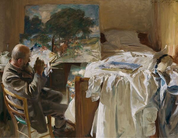 An Artist in His Studio, John Singer Sargent (American, Florence 1856–1925 London), Oil on canvas, American 