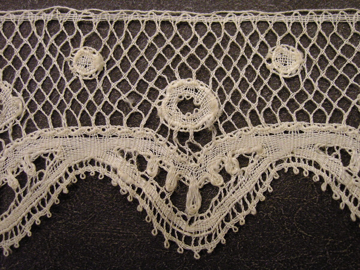 Fragment, Bobbin lace, British, Buckinghamshire