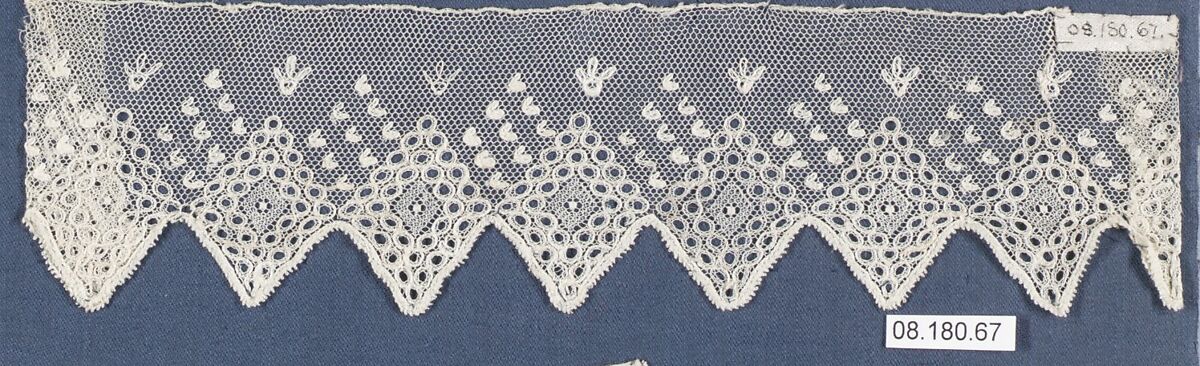 Fragment, Bobbin lace, British, Coggeshall, Essex