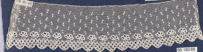 Fragment, Bobbin lace, British, Essex 