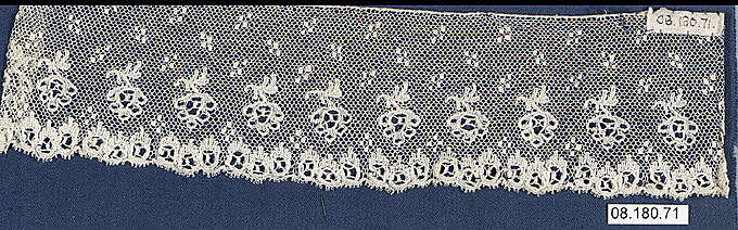 Fragment, Bobbin lace, British, Essex 