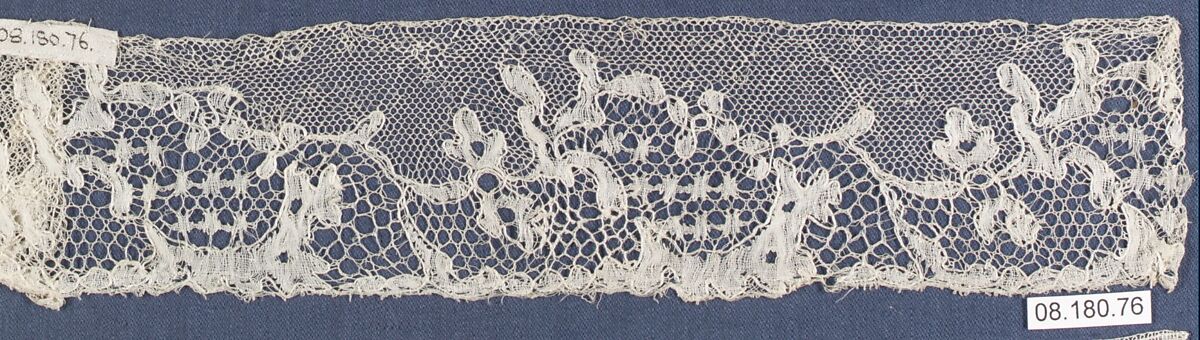Fragment, Bobbin lace, British, Northamptonshire