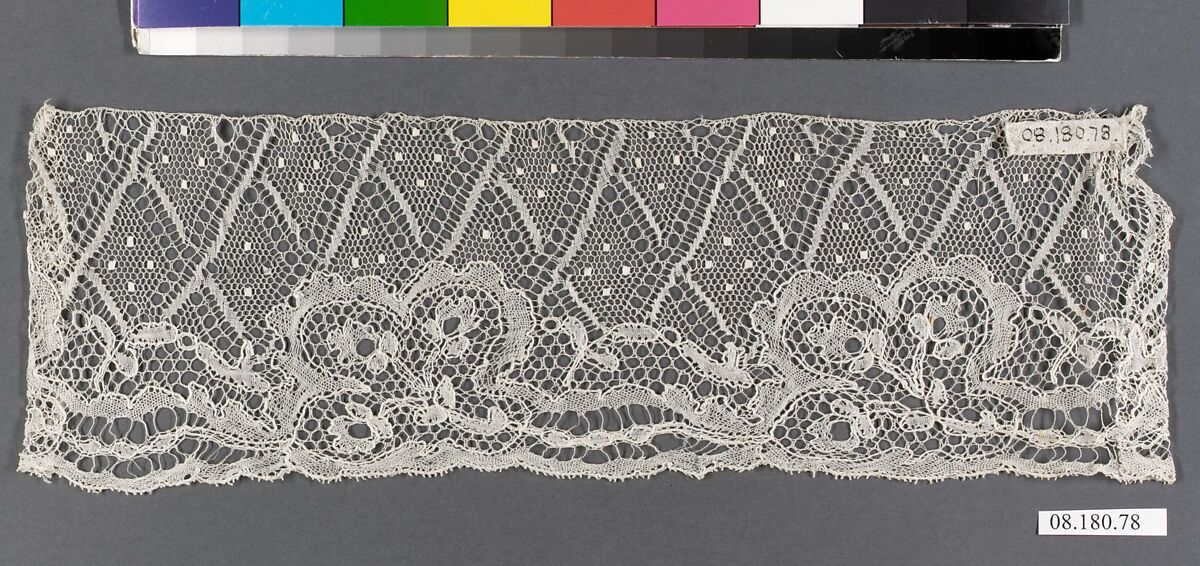 Fragment, Bobbin lace, British, Northamptonshire