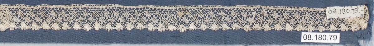 Fragment, Bobbin lace, British, Ripon