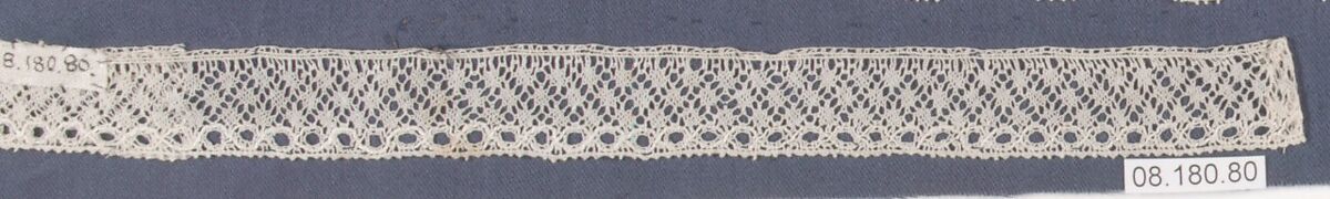 Fragment, Bobbin lace, British, Ripon