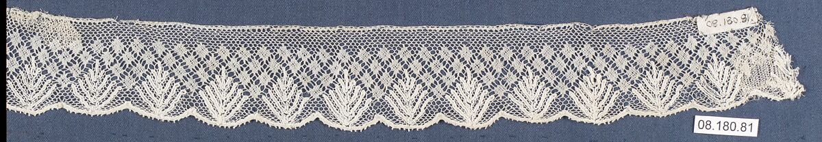 Fragment, Bobbin lace, British, Ripon