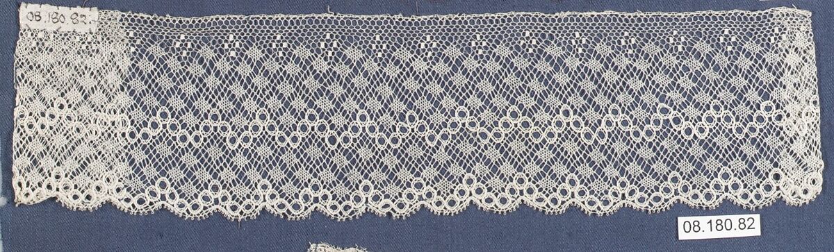 Fragment, Bobbin lace, British, Ripon
