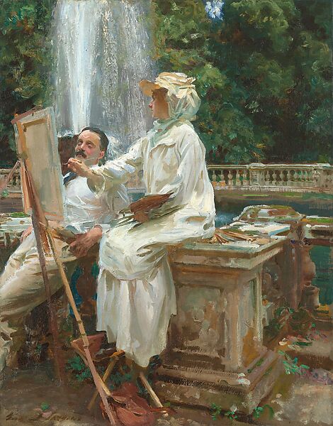 The Fountain, Villa Torlonia, Frascati, Italy, John Singer Sargent (American, Florence 1856–1925 London), Oil on canvas, American 