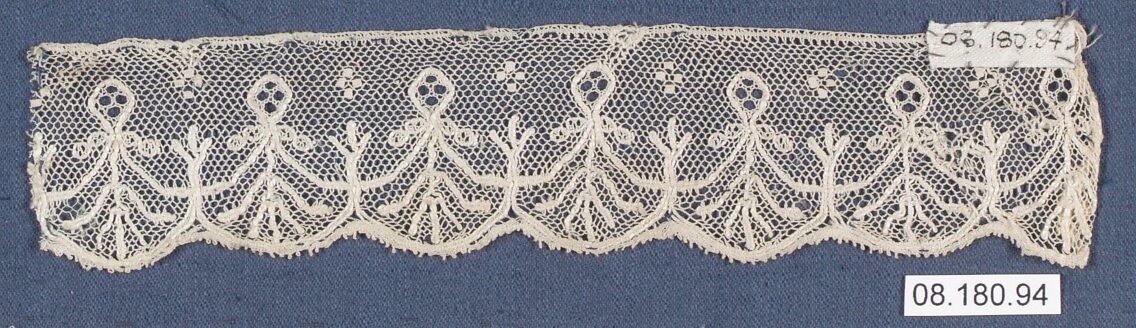 Fragment, Bobbin lace, British, Essex