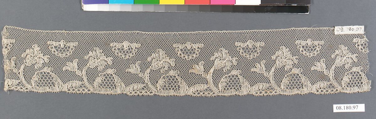 Fragment, Bobbin lace, British, Northamptonshire