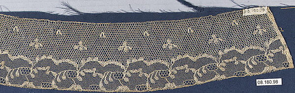 Fragment, Bobbin lace, British, Oxfordshire 