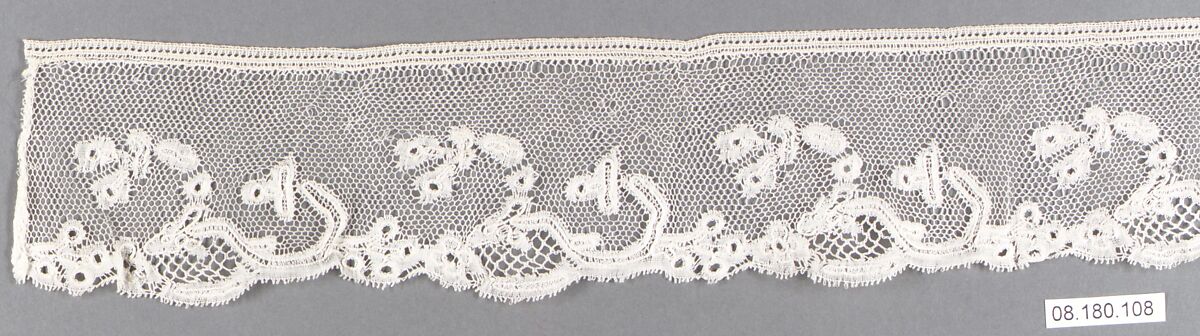 Fragment, Bobbin lace, British, Bedfordshire 