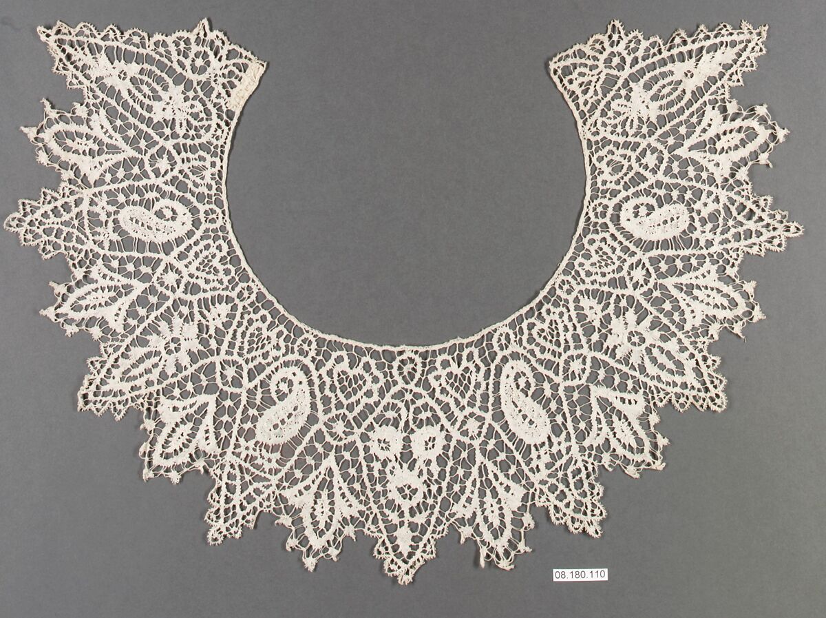 Collar, Bobbin lace, British, Bedfordshire 