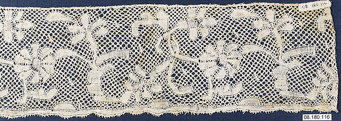 Fragment, Bobbin lace, Flemish, Bruges 