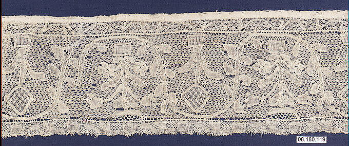 Fragment, Bobbin lace, Flemish, Antwerp 