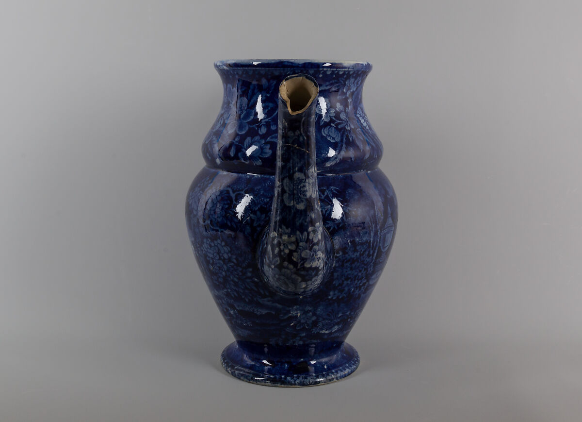 Coffeepot, Enoch Wood &amp; Sons (British, active Burslem, 1818–46), Earthenware, transfer-printed, British (American market)